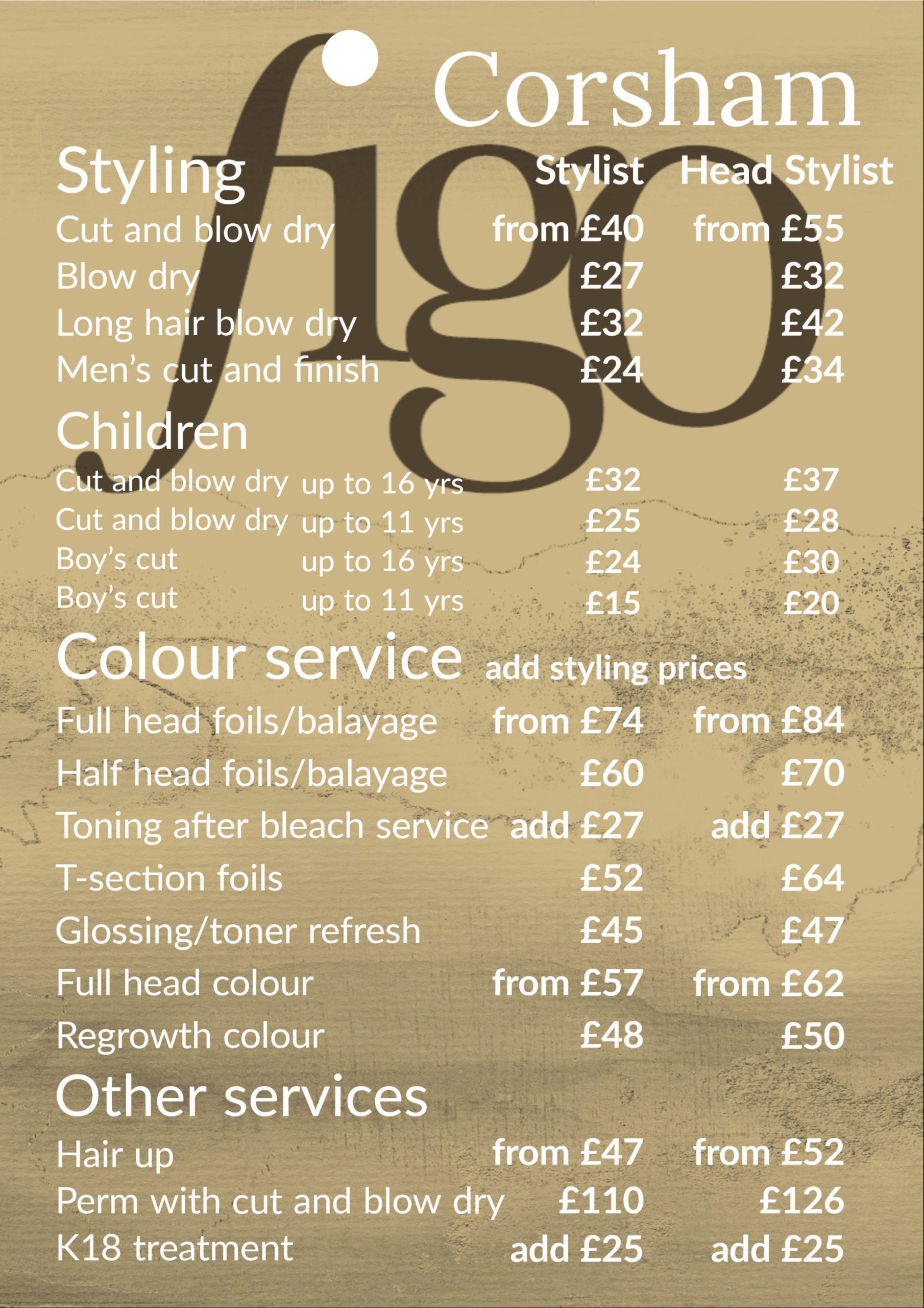 Hairdressing Services Bath, Corsham & Keynsham Figo Hair